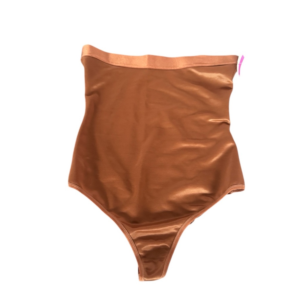 Skims thong Simply Bare High Waisted seamless shapewear‎ dark tan brown size XS